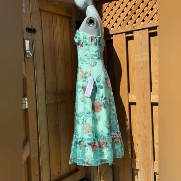 🆕 DRESS THE POPULATION 🧿 NWOT Lauren Floral Sequin Midi Dress, Sage - Sz S - Picture 5 of 15